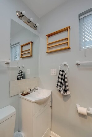 Shower, hair dryer, towels, soap - Pet-Friendly Bluegrass Retreat w/ Fenced Yard (Georgetown)