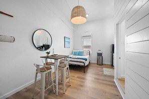 1 bedroom, desk, iron/ironing board, travel cot