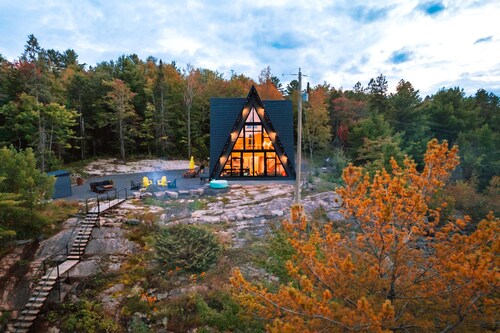 Timber A-Frame Cabin on French River