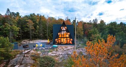 Timber A-Frame Cabin on French River
