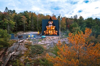 Timber A-Frame Cabin on French River