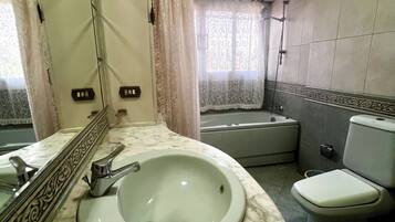 Shower, soap, shampoo, toilet paper