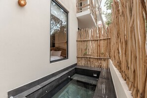 Outdoor pool - PGardn studio priv plunge, kitchen, sofa bd, TV, bathroom Fire pit, pool at Roof (Tulum)