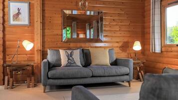 Smart TV, fireplace, stereo