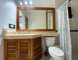 Dusche, Handtücher, Toilettenpapier