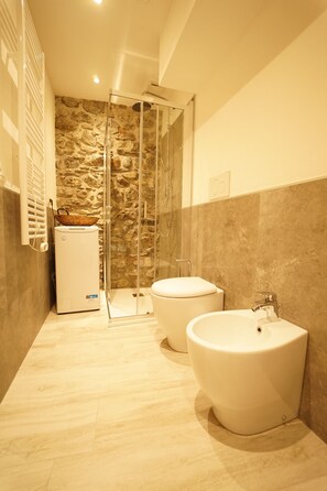 Dusche, Haartrockner, Bidet, Handtücher