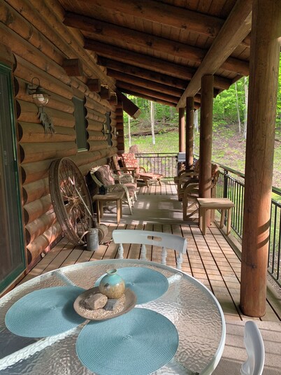Log cabin in the woods with Marion Lake access in Otter Tail County.