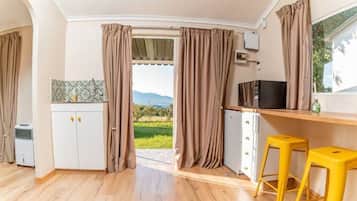Fridge, microwave, oven, electric kettle