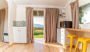 Fridge, microwave, oven, electric kettle
