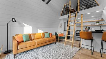 Smart TV, fireplace, video games, books