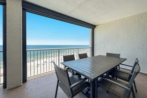 Outdoor dining - POOL, BEACH FRONT, PRIVATE BALCONY! (Orange Beach)