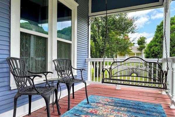 Melt away your cares in the front porch swing