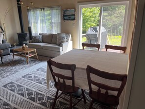 Smart TV, table football, books, stereo