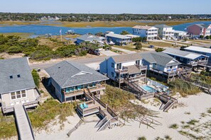 Exterior - Gorgeous Ocean Front Home, Steps to the Water, Dog Friendly, Sleeps 10 (Oak Island)
