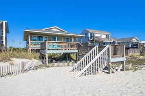 Exterior - Gorgeous Ocean Front Home, Steps to the Water, Dog Friendly, Sleeps 10 (Oak Island)