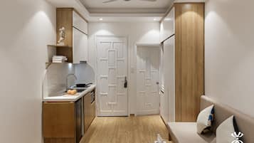 Studio Suite Premium | Seprai premium, meja kerja, dan ruang kerja ramah laptop