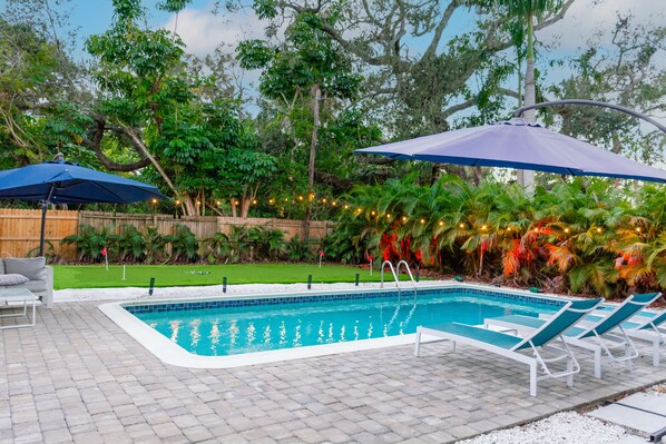 A heated pool