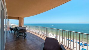 Outdoor dining - Beachfront 4BR Corner Unit!  Water Slide!! (Gulf Shores)