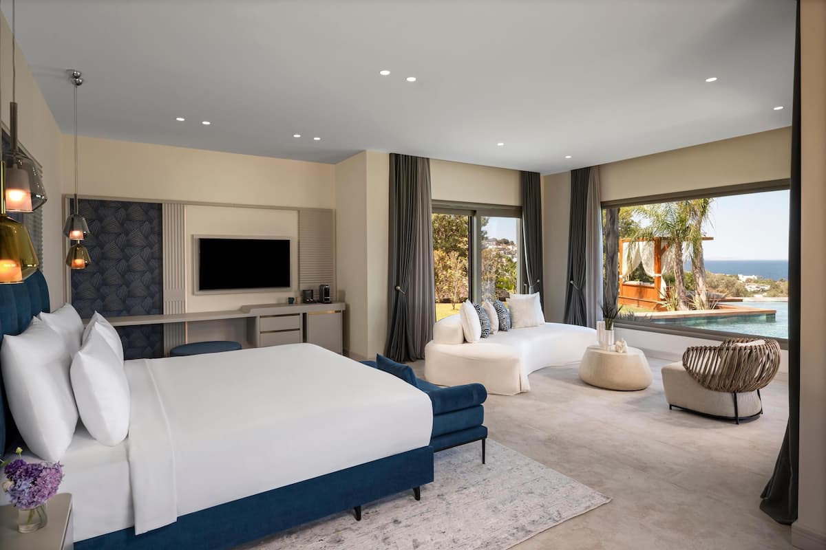 Suite, vue mer (Swim Up Sunset Suite) | 1 chambre, minibar, coffres-forts dans les chambres, bureau