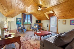 Televisión y chimenea 