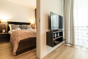 Apartamento superior | 1 quarto, roupas de cama antialérgicas, ferros/tábuas de passar roupa