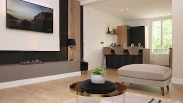 Télévision, table de tennis de table