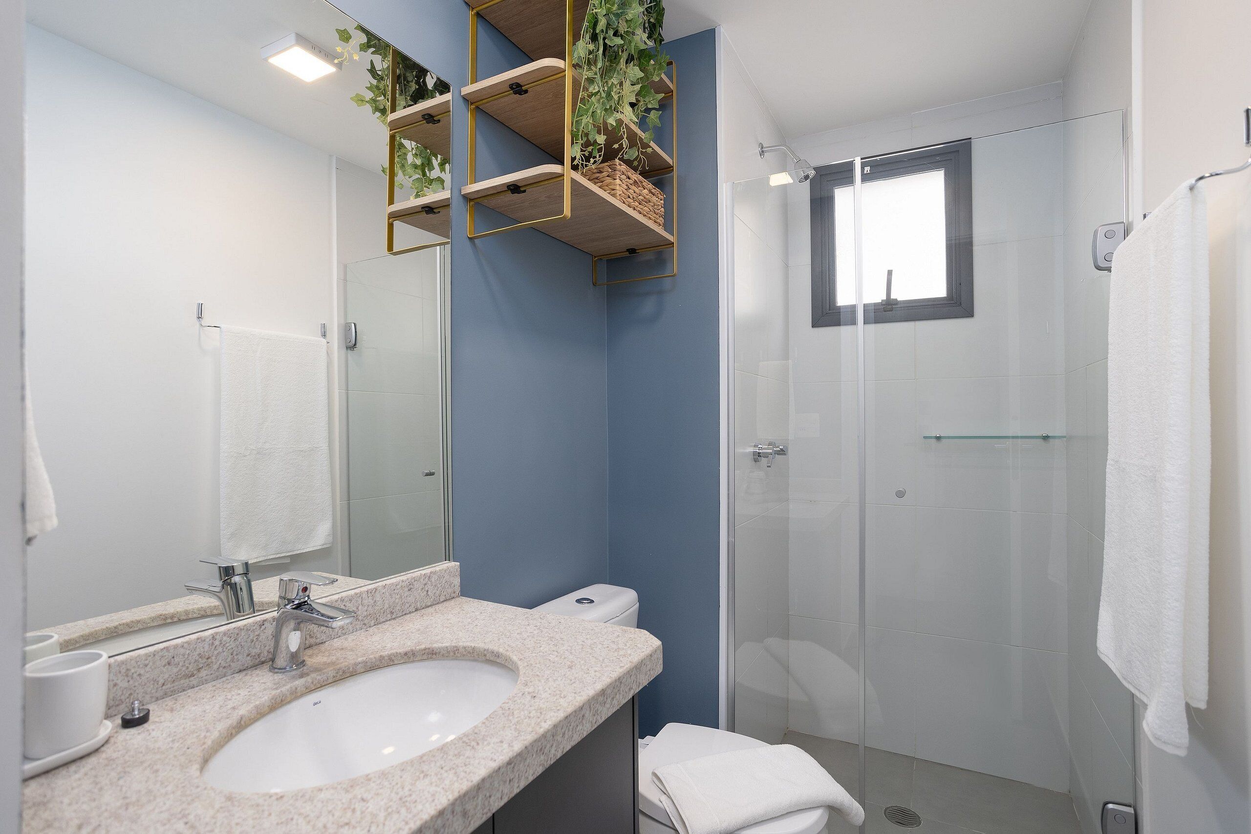Apartamento executivo | Banheiro | Produtos de toalete grátis 