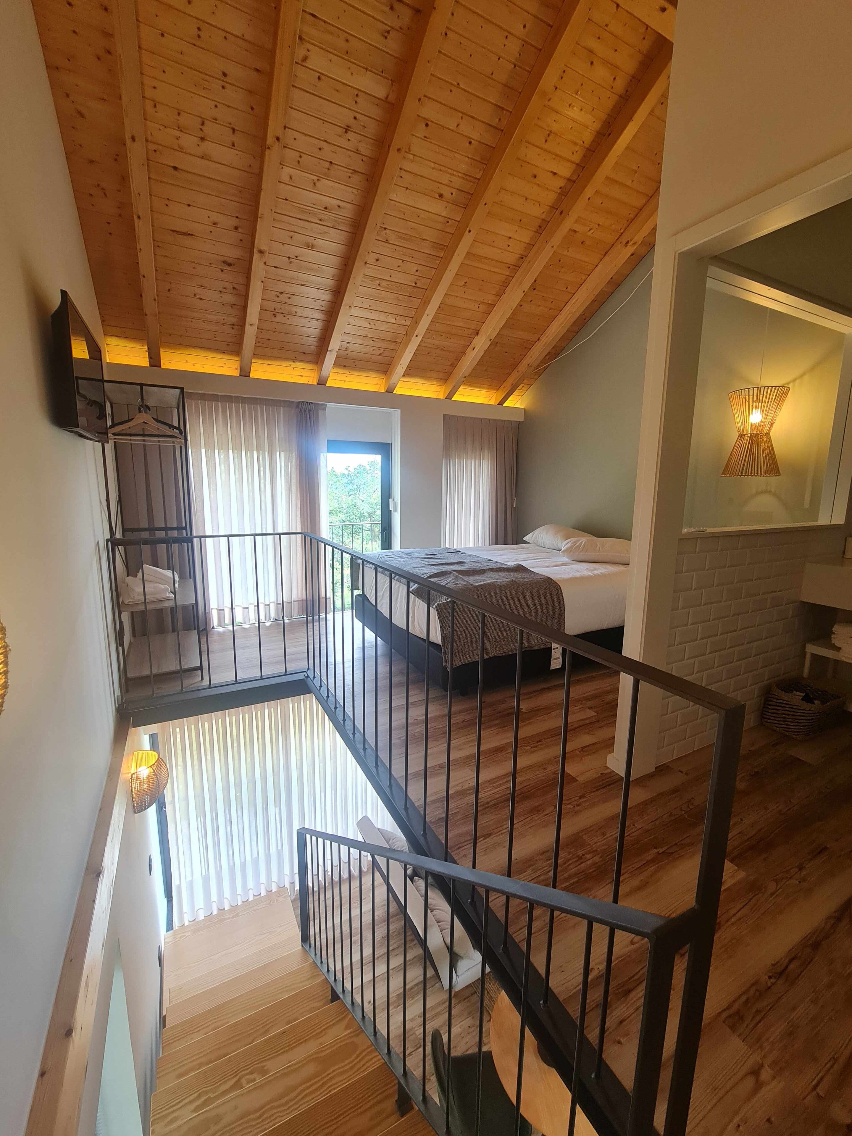 1 bedroom, desk, iron/ironing board, travel cot