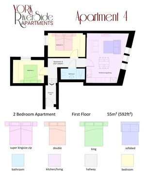 Floor plan - Apartment 4 (York)