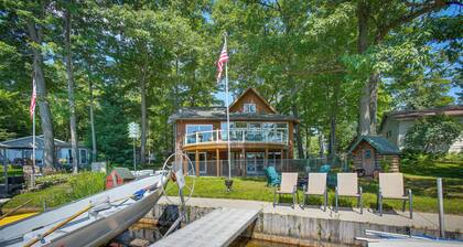 Sauna + Fireplaces! Lakefront Cadillac Retreat