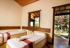 Family Quadruple Room, Patio, Garden View | Premium bedding, desk, laptop workspace, free WiFi