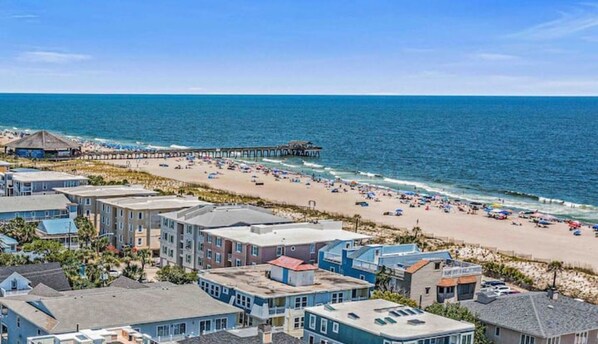 Enjoy beachside relaxation with a pier, sandy beach, and ocean views from the comfort of your room.
