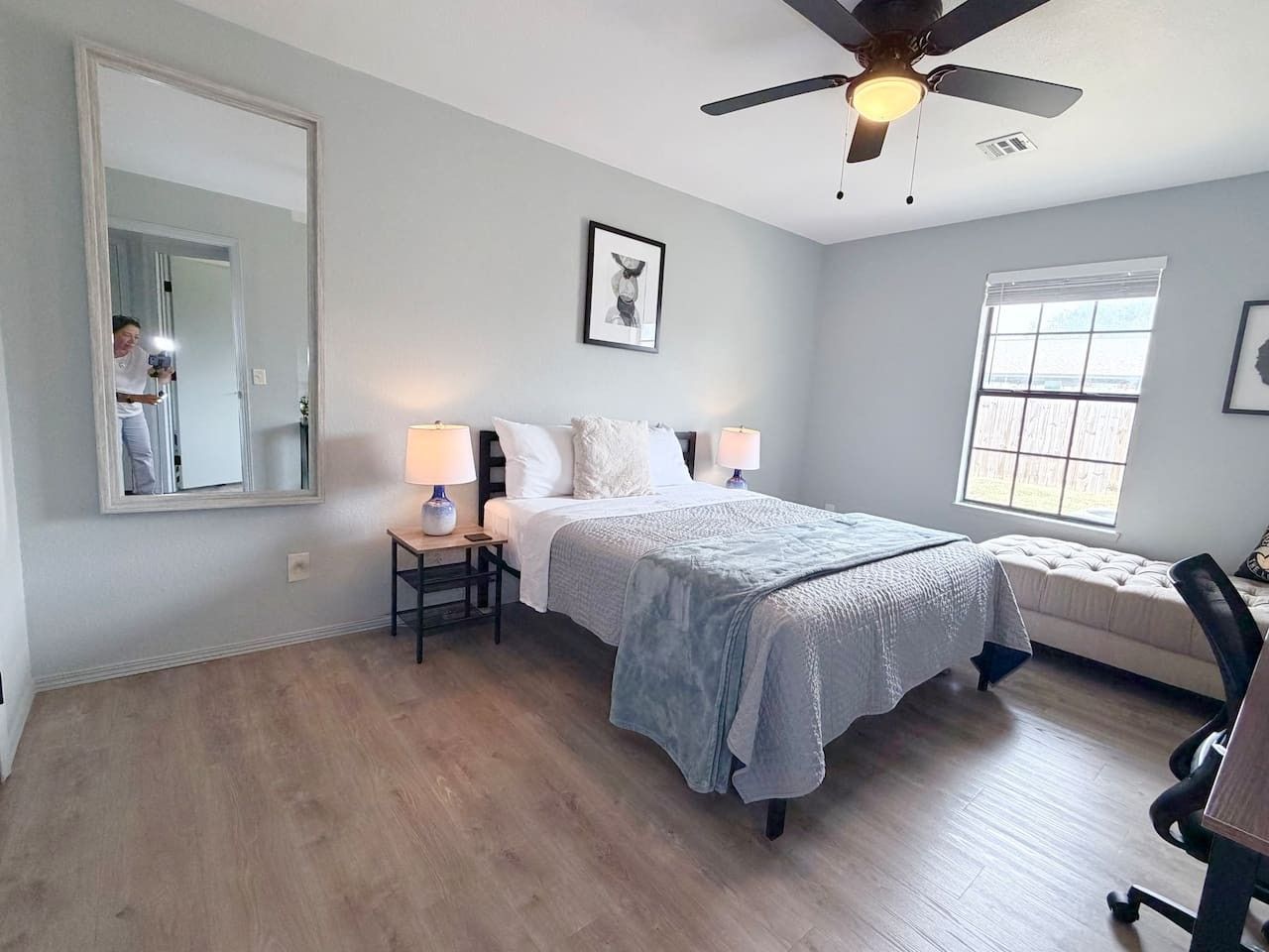 Desk, iron/ironing board, travel crib, WiFi (free)