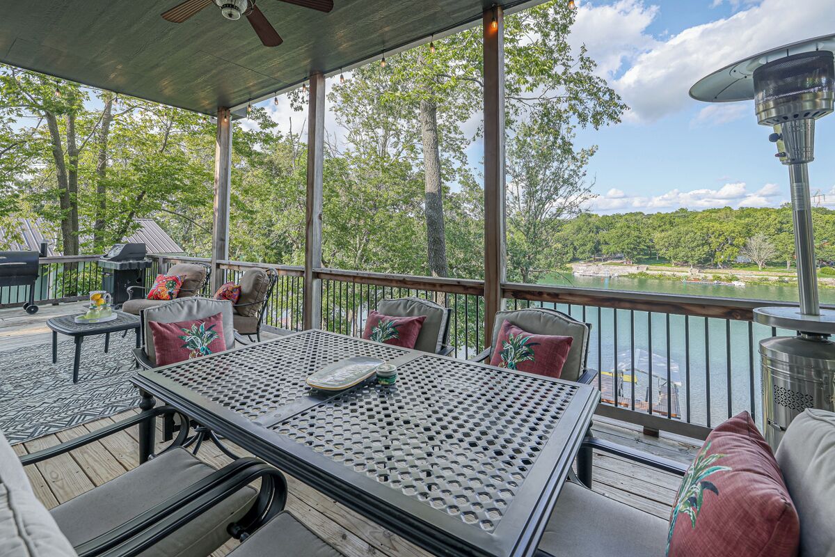 Eat on the deck with a view of the lake!