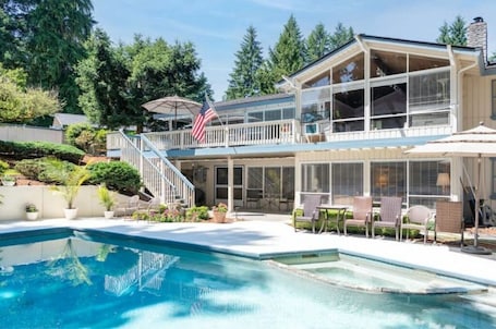 Outdoor pool. Bridle Trails Bedroom With Private Entrance