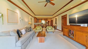 Condo | Living area | 65-inch Smart TV with satellite channels, Netflix, streaming services