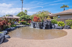 Outdoor pool, open 9:00 AM to 8:00 PM, pool umbrellas, sun loungers