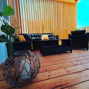 Terrace/patio - Mobile Home Drage in beautiful seaside Camp Oaza, 130 m from the beach (Drage)