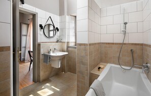 Bathtub, hair dryer