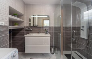 Shower, hair dryer
