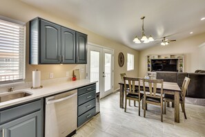 Fridge, microwave, stovetop, dishwasher - Family-Friendly Clearfield Home w/ Hot Tub! (Clearfield)