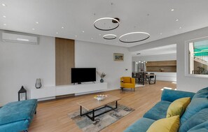 TV, fireplace - Luxurious home in Brela (Brela)