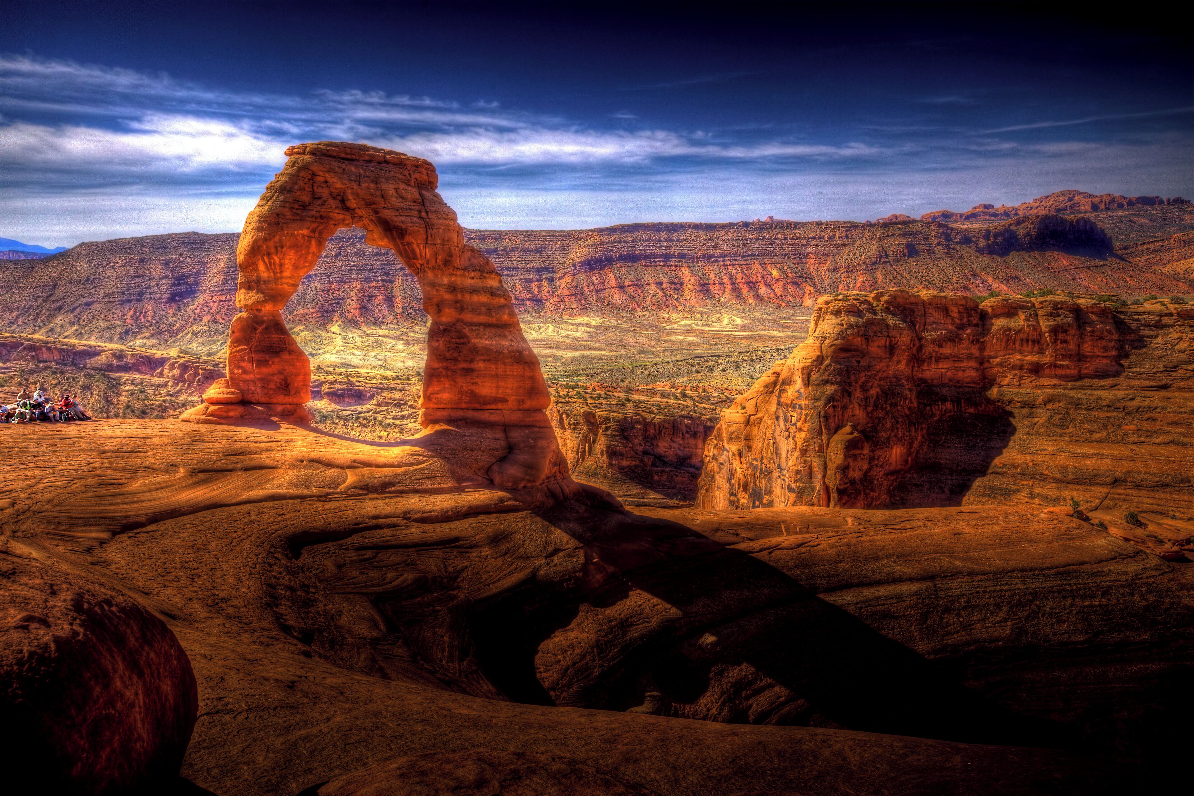 A natural rock formation with a prominent arch.