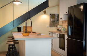 Refrigerador, placa de cocina