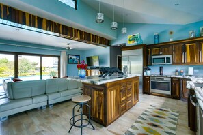 Fridge, microwave, stovetop, dishwasher