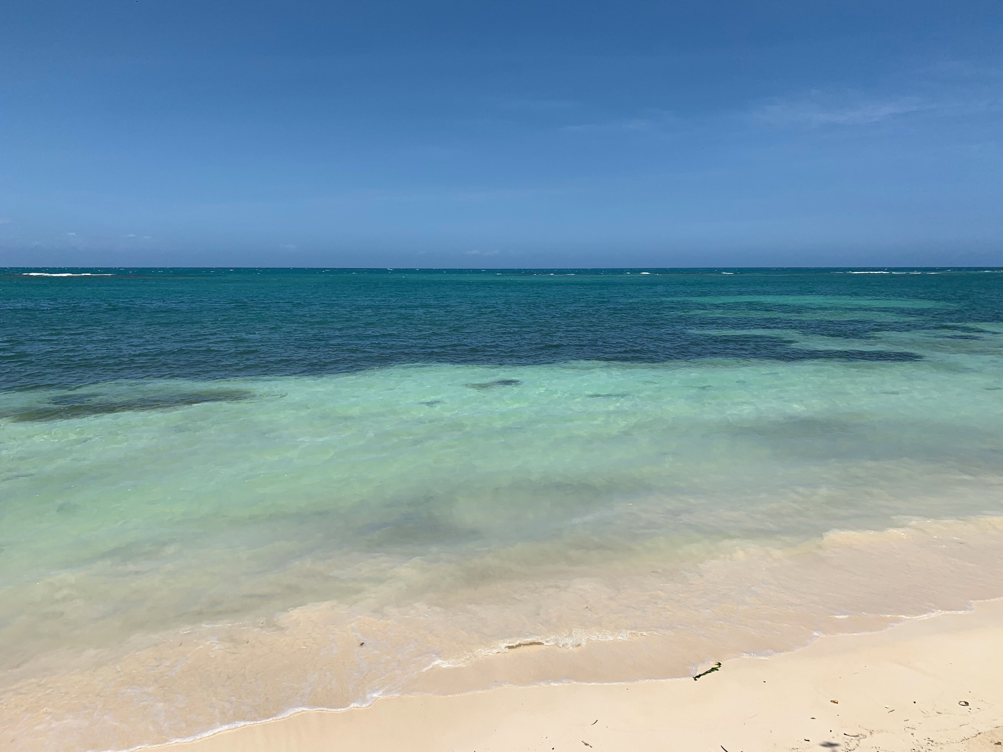 On the beach, sun loungers, beach towels