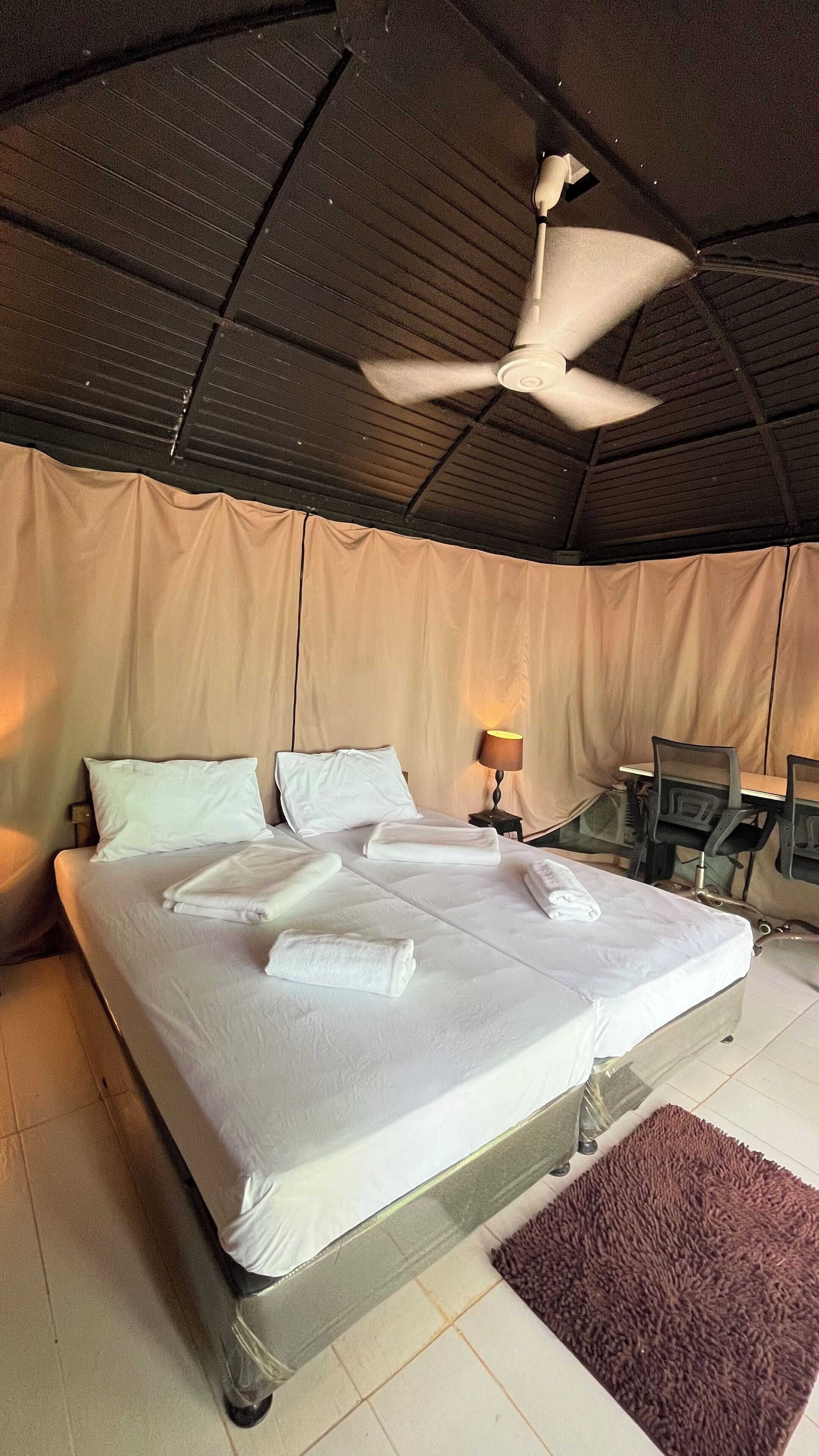 Couple Glamping Tent | Desk, laptop workspace, WiFi