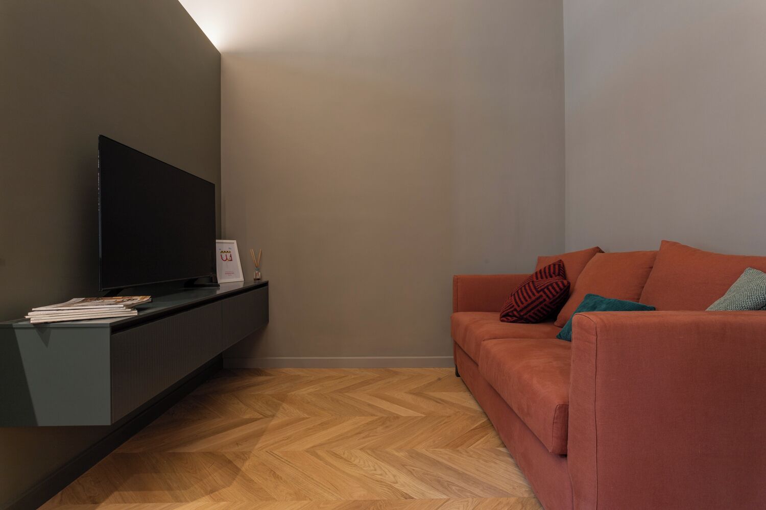 City Apartment | Living area | 35-inch flat-screen TV with digital channels