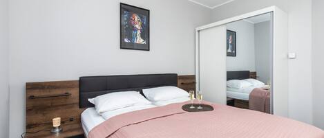 1 bedroom, iron/ironing board, bed sheets