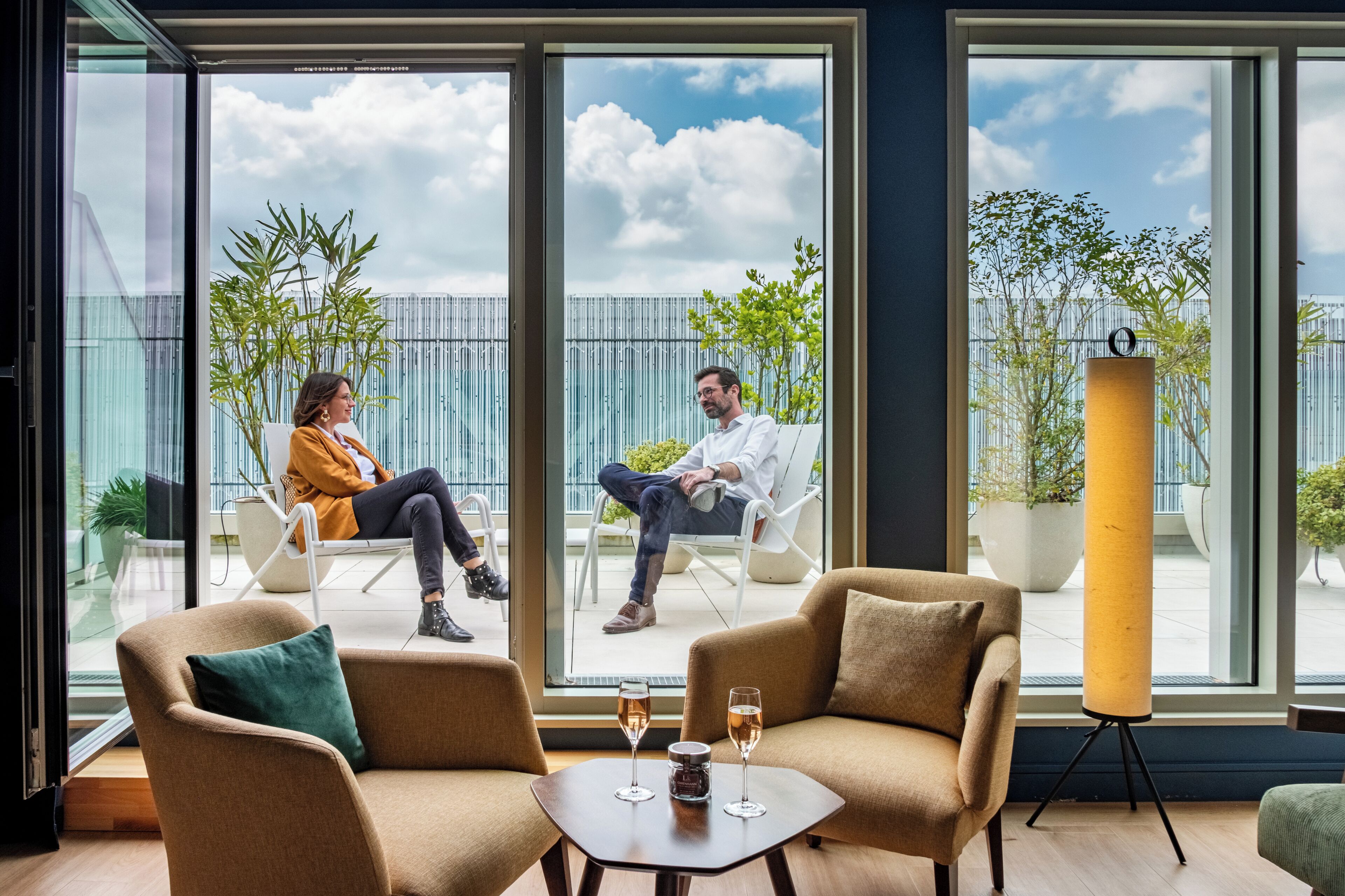 Junior Suite, Terrace | Premium bedding, in-room safe, desk, blackout drapes